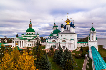 Fototapeta na wymiar Spaso-Yakovlevsky monastery. Dmitrov Church and Anninsky Cathedral. Rostov Velikii, Golden ring, Russia