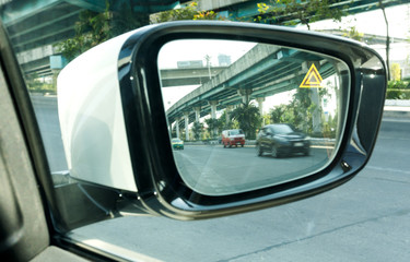 Car Mirror blind spot detection system monitoring,  DRIVING ASSISTANT Technology that was developed...
