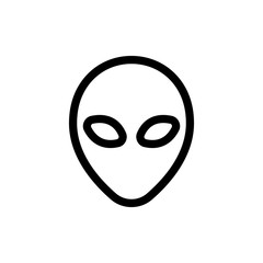 Mask alien icon vector. A thin line sign. Isolated contour symbol illustration