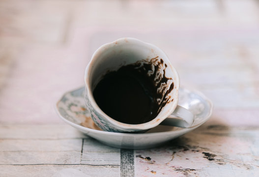 traditional turkish coffee fortune, the shape of coffee grounds in the cup gives news from the future