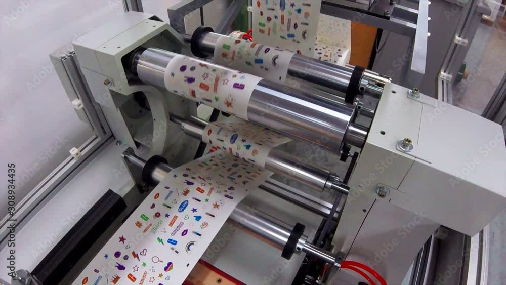 Poster print and cut feature synchronized machine producing stickers