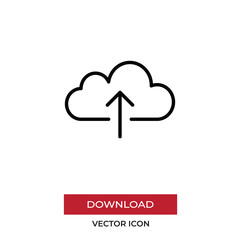 Cloud computing vector icon, simple sign for web site and mobile app.