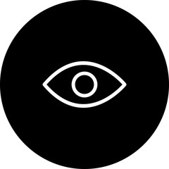 Black Circle Eye Icon With White Background