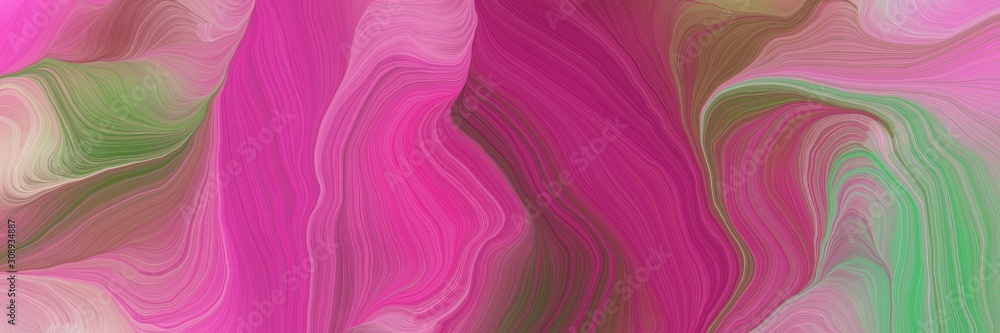 Poster horizontal banner with waves. abstract waves design with mulberry , dark gray and sea green color
