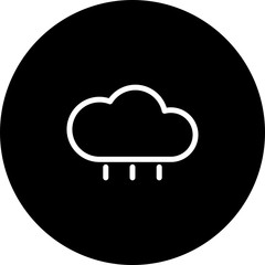 Black Circle Rain Icon With White Background