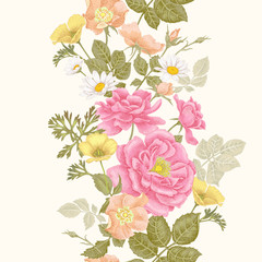 Floral seamless pattern with roses.
