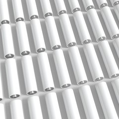 Blank batteries pattern. Abstract background. 3d illustration