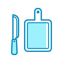 cutting board - kitchen utensils icon vector design template