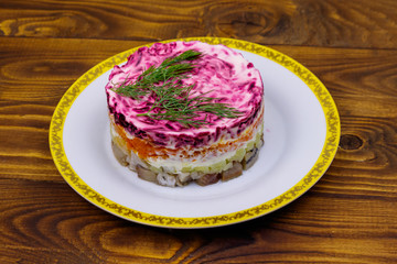 Traditional russian salad 