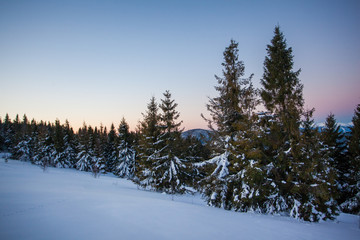 Fascinating picturesque landscape in winter