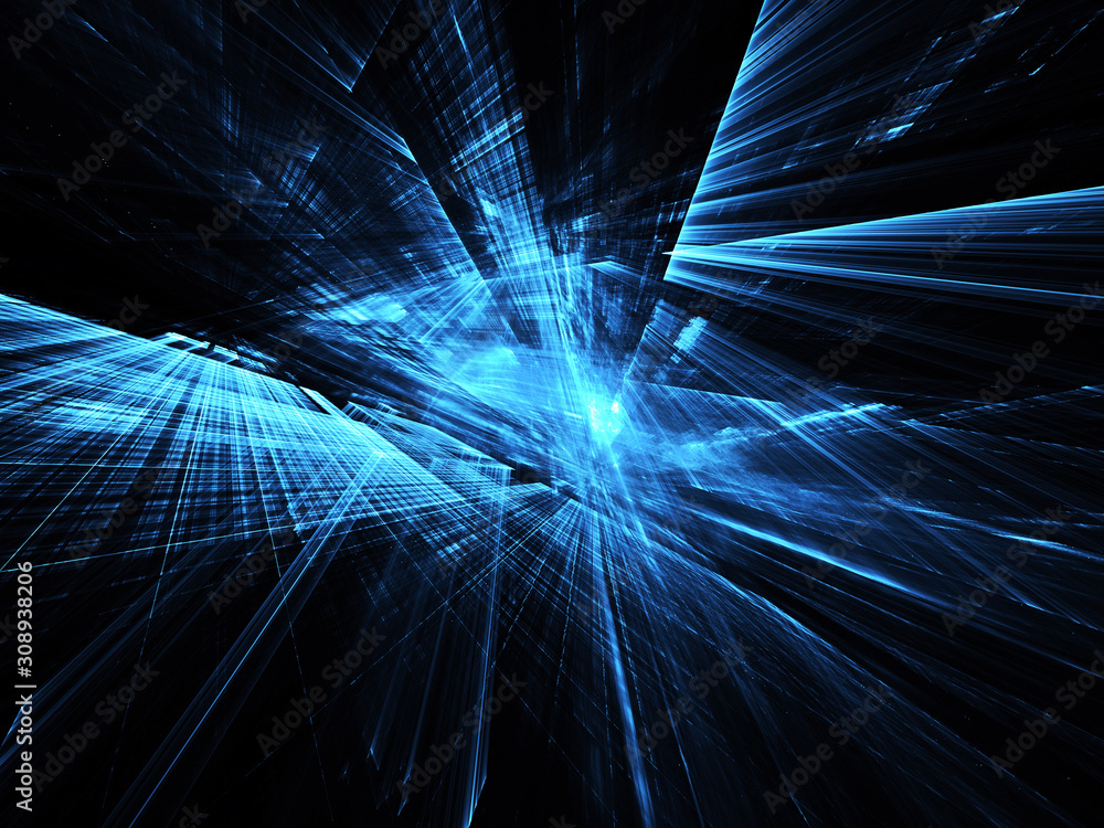 Poster fractal background for use in creativity and design projects. technological fractal. abstract 3d ill
