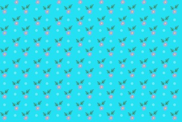 Seamless floral pattern with blue background .christmas concept 