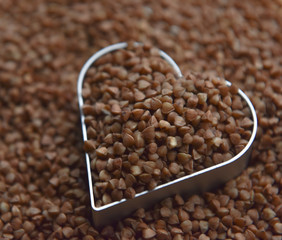 buckwheat in the shape of a heart