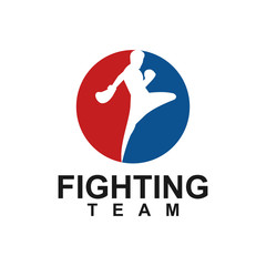 Fighting logo template, creative design concept, vector