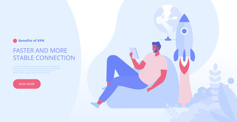 Landing page template of VPN security software