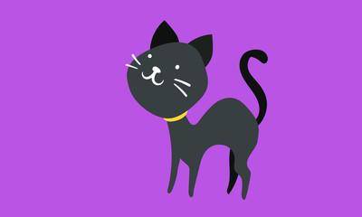 cat on a purple background