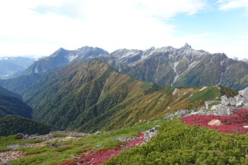 Fototapeta na wymiar Landscape of Jonen mountains (Japan alps / Japanese mountains)
