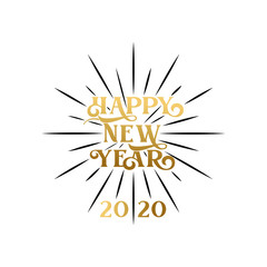 2020 asbtract vector background illustration. Happy 2020 New Year for print, pattern, graphic resources. Holiday Vector Illustration With Luxury Gold and isolated on white background.