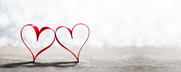 Red hearts symbol of love