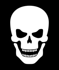 Scary white halloween bone skull vector illustration