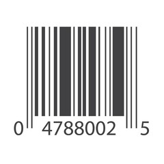 Barcode symbol. Bar code icon template with numbers isolated on white background