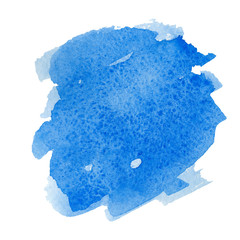 Abstract watercolor blue background. Classic blue color brush spot for your trandy design for business card, logotype, greeting card, wadding invintation.