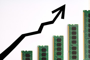 ITの好況を青い矢印で表した図