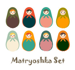 Cute Matryoshka Colorful Icon Set Version 2