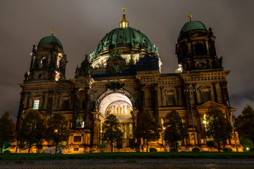 Amazing Berlin Cathedral Church (Berliner Dom) at night