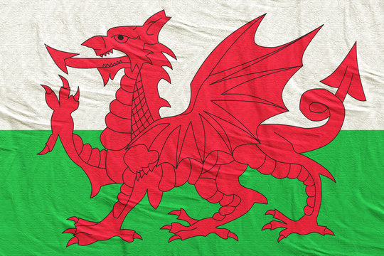 Wales flag waving