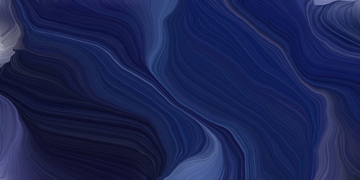 background graphic with modern soft curvy waves background design with very dark blue, slate gray and dark slate blue color © Eigens