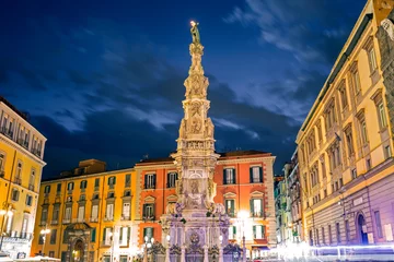 Fotobehang Square Piazza del Gesu Nuovo, Naples, Italy © golovianko