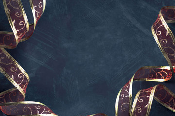 Ribbon isolated with colorful light, holiday background