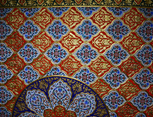Texture on the wall of ancient Sikh temple