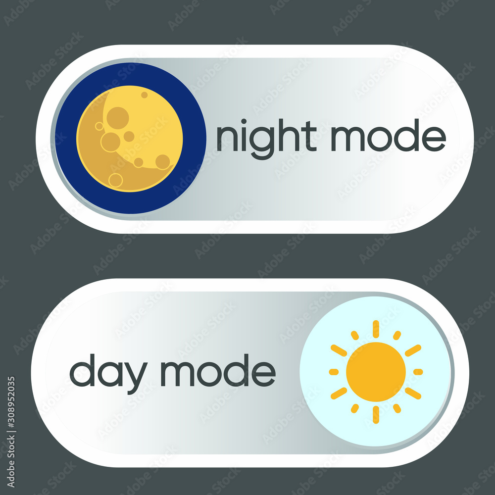 Poster concept of gadget interface switch to day and night mode and ui symbol. day and night mode. on off s
