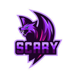 Scary fox sport e-sport mascot gaming team logo vector premium