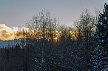 bieszczady zachód slońca
