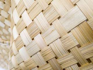 wicker baskets of rice fiber close up