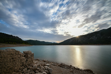 clouds over the lake