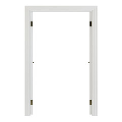 Interroom door isolated on white background. 3D rendering.