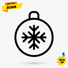 Fototapeta premium christmas ball icon, flat design best christmas ball vector icon