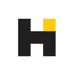 letter hi square simple logo vector