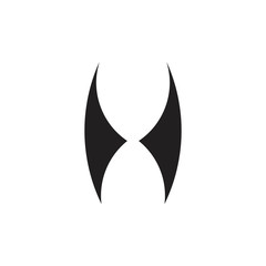 letter h wings simple design symbol vector