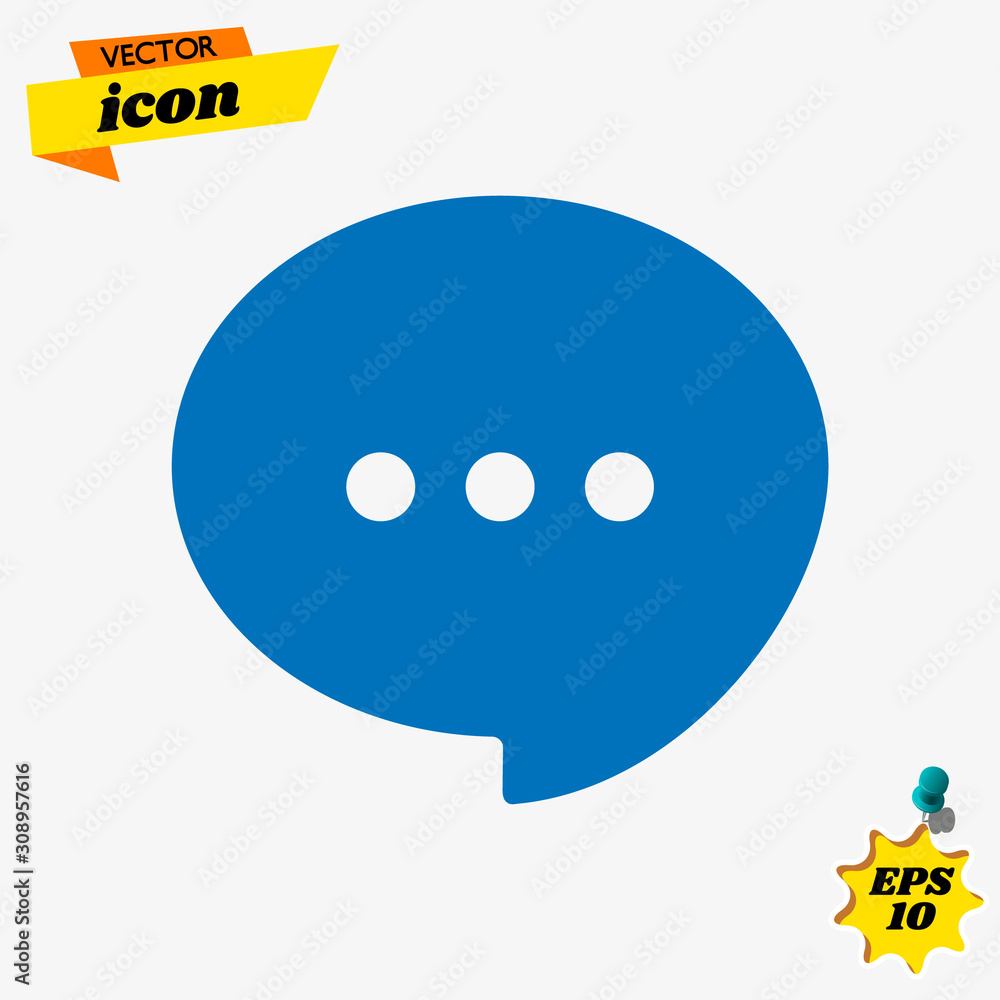 Poster typing in a chat bubble icon illustration isolated vector, comment sign symbol