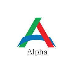 letter a alpha colorful paper linked logo vector
