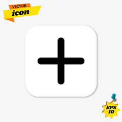 Obraz premium Add icon, Plus, Vector