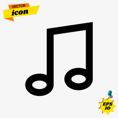 Music note icon in trendy flat style isolated on background. Music note icon page symbol for your web site design Music note icon logo, app, UI. Music note icon Vector illustration, EPS10.