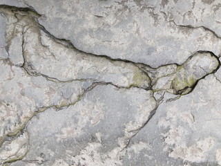 Cracked concrete texture closeup background