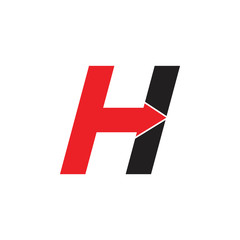 letter h simple geometric arrow logo vector