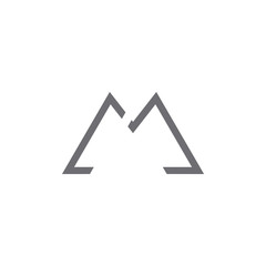 Fototapeta premium letter m geometric line logo vector